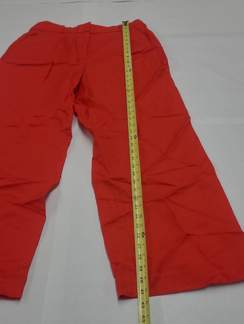 Loft Peyton Trousers Orange/Red Linen Blend Wide-Leg Bottoms Size 6 NWT - Picture 3 of 8